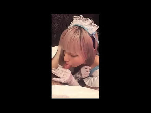 ❤️ Idol Seapánach [mayuka], culaith maid na Fraince, cuid 1, blowjob agus jerk off le lotion Gnéas ardchaighdeáin linn ❌️